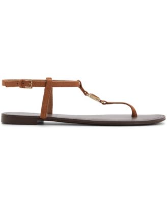 Women's Sandstone T-Strap Flat Sandals