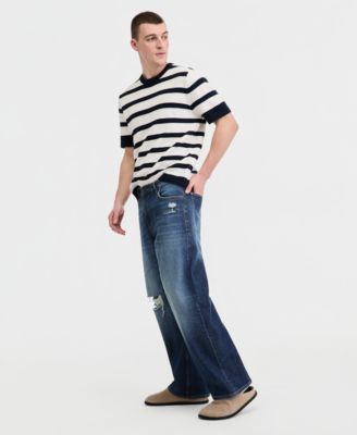 Men's Shark Faded Ripped Baggy Jeans