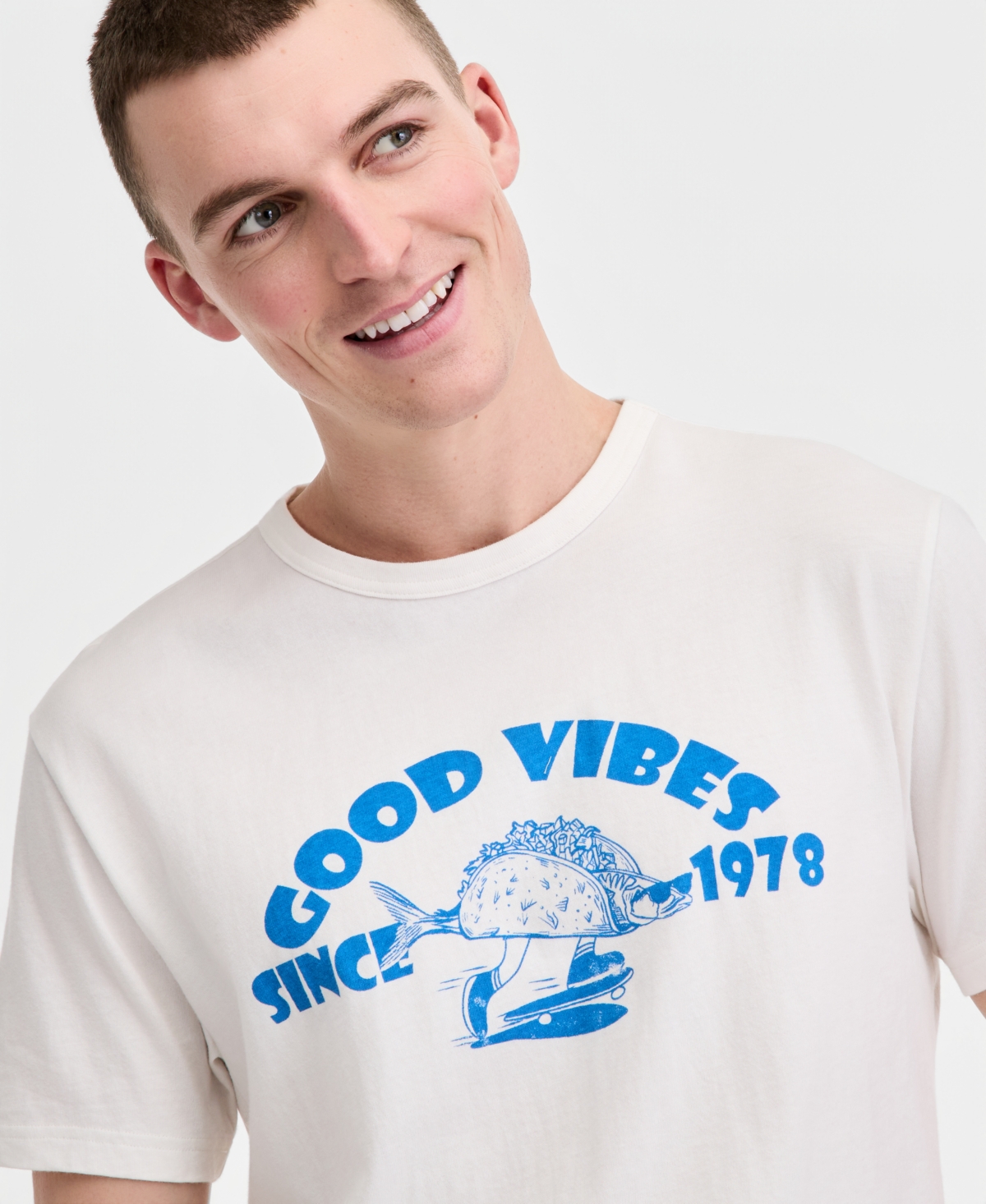 Sun + Stone Men's Cotton Good Vibes Graphic Short-Sleeve T-Shirt, Macy's Exclusive