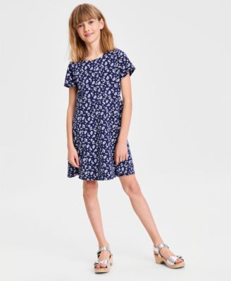 Girls' 5-20 Ditsy Floral-Print Knit Dress