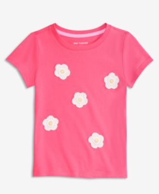 Girls' 12M-5T Crochet Flower Tee
