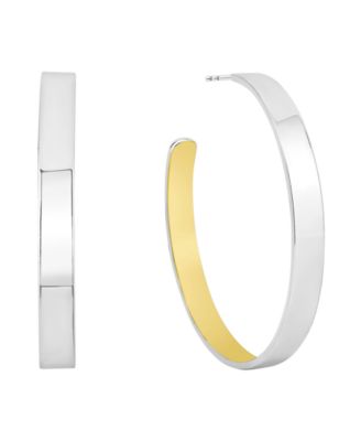 Two Tone C Hoop Earring