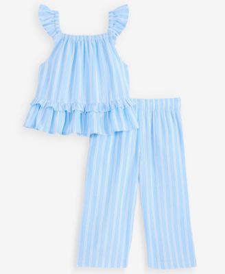Girls' 12M-5T Striped Top & Pants, 2-Piece Set