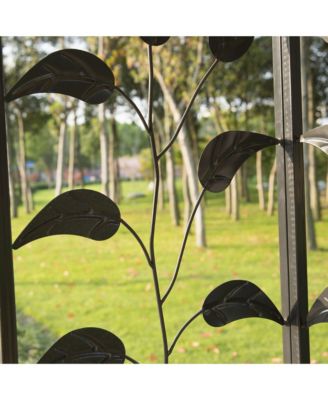 10' x 10' Metal Patio Gazebo, Double Canopy, Tree Motifs,