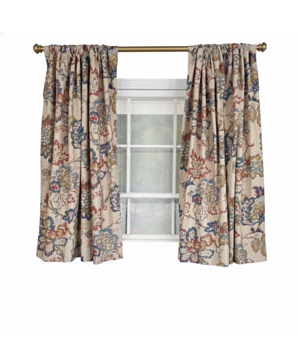Rlf Home Silvia 100% Cotton Rod Pocket Window Curtain set of 2 Panels