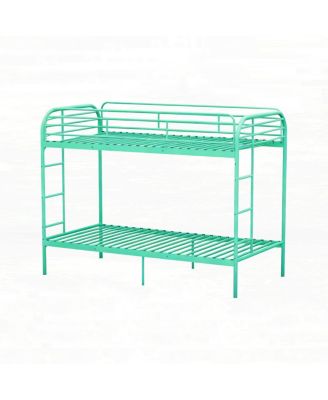 Metal Twin Over Twin Bunk Bed with 2 Ladders & Guardrail, Easy Assemble