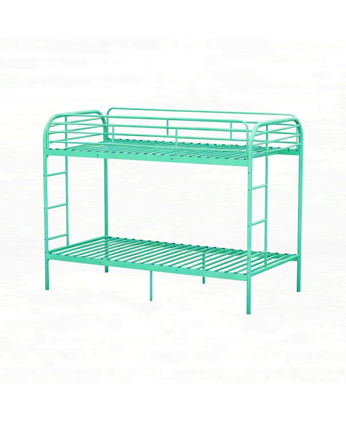 Streamdale Furniture Metal Twin Over Twin Bunk Bed with 2 Ladders & Guardrail, Easy Assemble