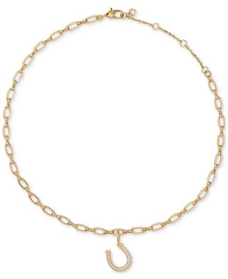 Cubic Zirconia Horseshoe Charm Pendant