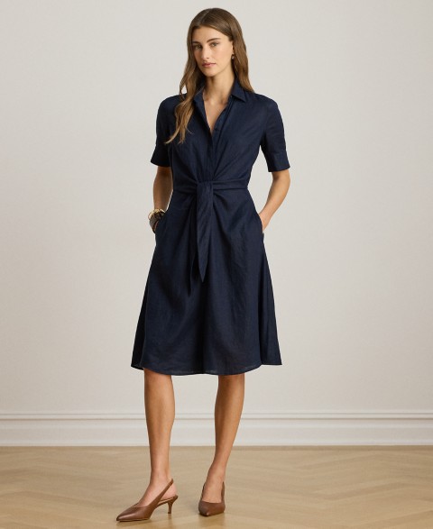 Женские Lauren Ralph Lauren Petite&nbsp;100% Linen Shirt Dress
