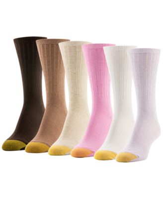 Women's Ribbed Crew Length Socks, 6-Pack