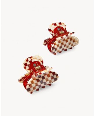 Twin Heirloom Claws in Tortoise Checker