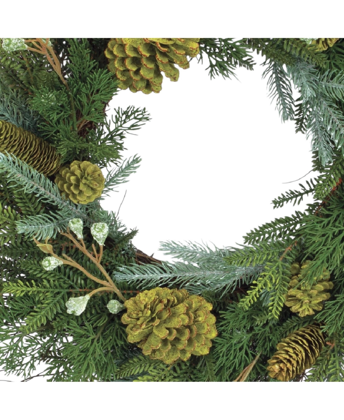Slickblue Mixed Winter Pine Wreath With Pinecone And Twig Accent 23"d