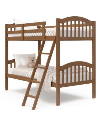 Long Horn Twin-Over-Twin Bunk Bed (Hazelnut)