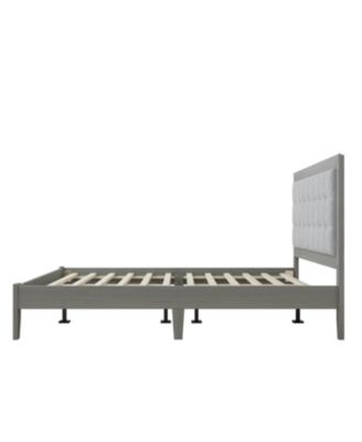Solid Wood Platform Headboard Queen Bed