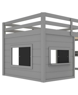 Streamdale Loft Bed with Slide, Bookshelf, Safety Rails