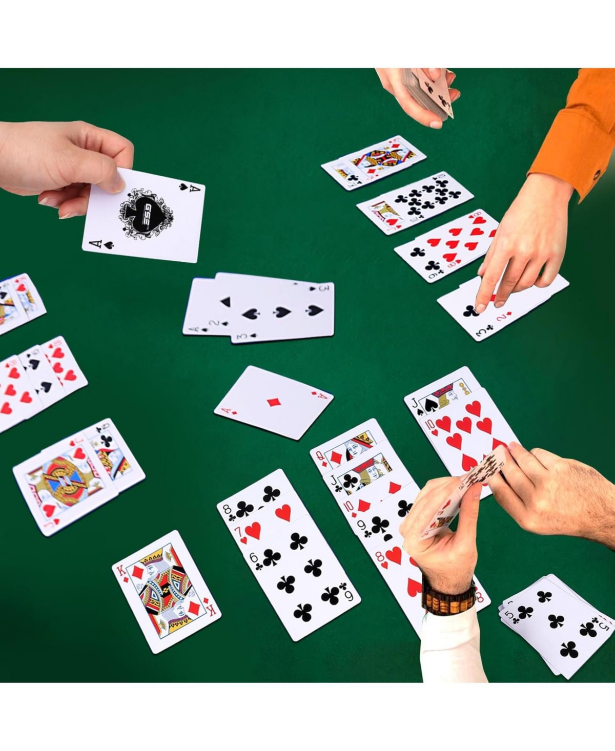 Gse Games & Sports Expert -Deck Nertz Card Game Set, Multi-colored Playing Cards for Poker, Blackjack, Rummy, Go Fish