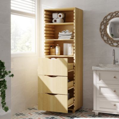 Bathroom Cabinet With 2 Adjustable Shelves & 3 Drawers