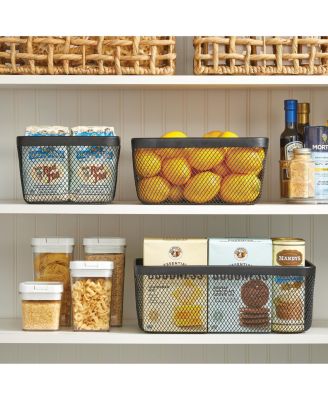 Metal Mesh Pantry Basket for Kitchen Storage - Set of 4