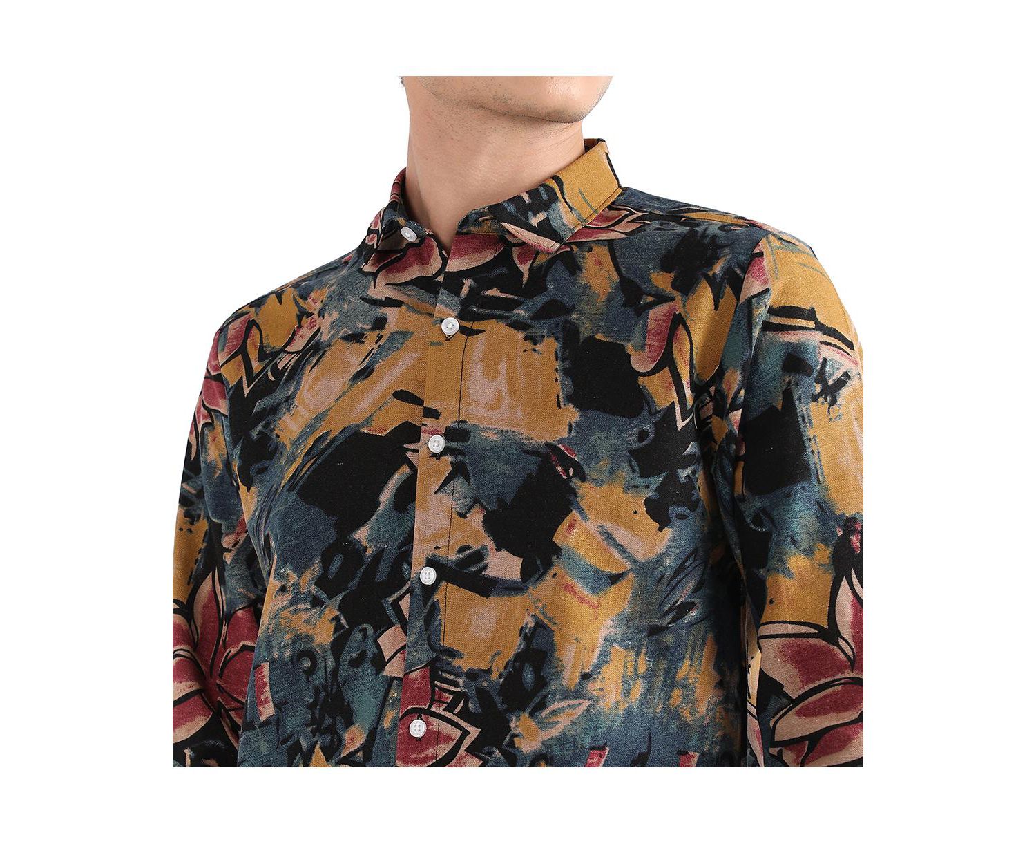 Men's Multicolour Artistic Flowers Shirt
