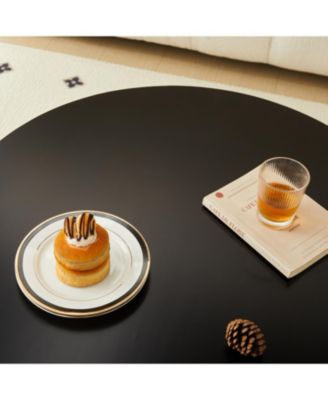 Mid-Century Bohemian Coffee Table 31.5" Round with PE Cane Stand