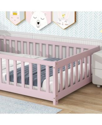  Twin Floor Bed with Fence & Door