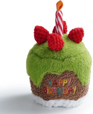 Matcha Strawberry Birthday Cake Dog Toy,  Plush Toy with Removable Birthday Song Player,  Interactive Dog Toy, Perfect Birthday Gift for Dogs