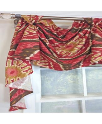 Begonia 3-S Victory 100% Cotton Tab Top Swag Window Curtain 54" x 25" Red