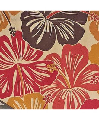 Wild Hibiscus Regal 100% Cotton Rod Pocket Lined Window Valance 50" x 17"