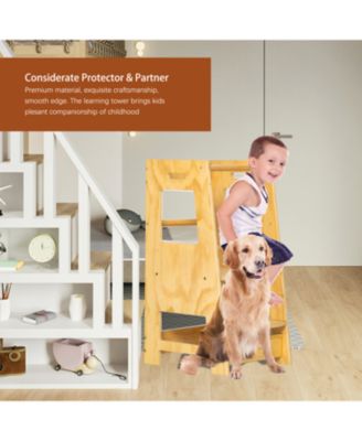 Streamdale Adjustable Kids' Kitchen Step Stool, Safety Rail