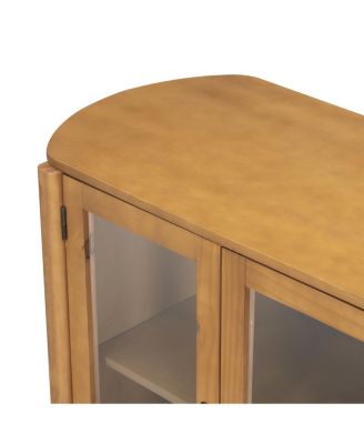 Streamdale Stylish 4-door storage cabinet for living/dining room entrance, large, natural