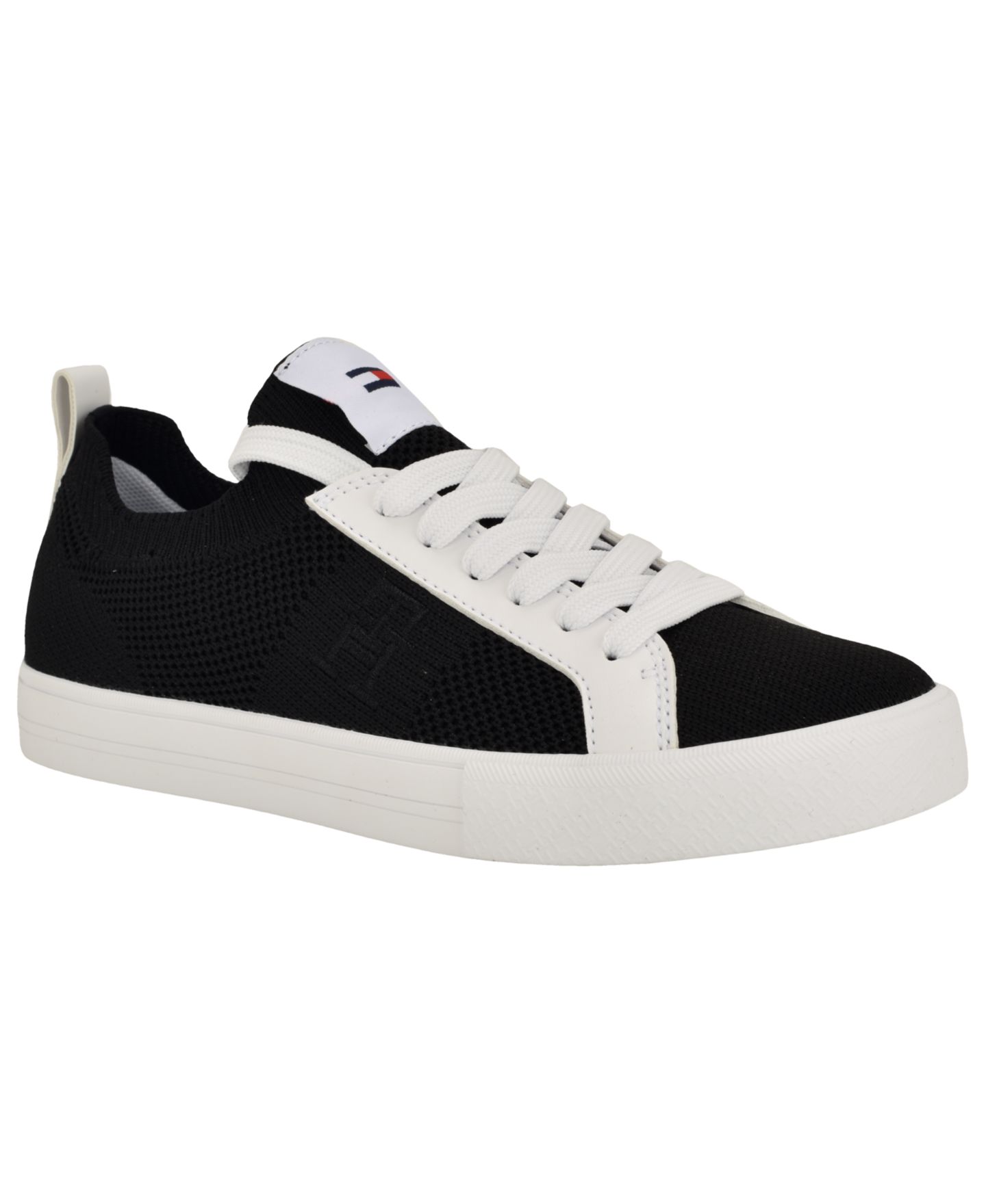 Женские кроссовки Tommy Hilfiger Ladelis Knit Lace-up, цвет: Чёрный вязаный — фото 1