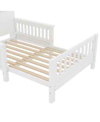 Twin Platform Bed with Storage Headboard & Pull-Out