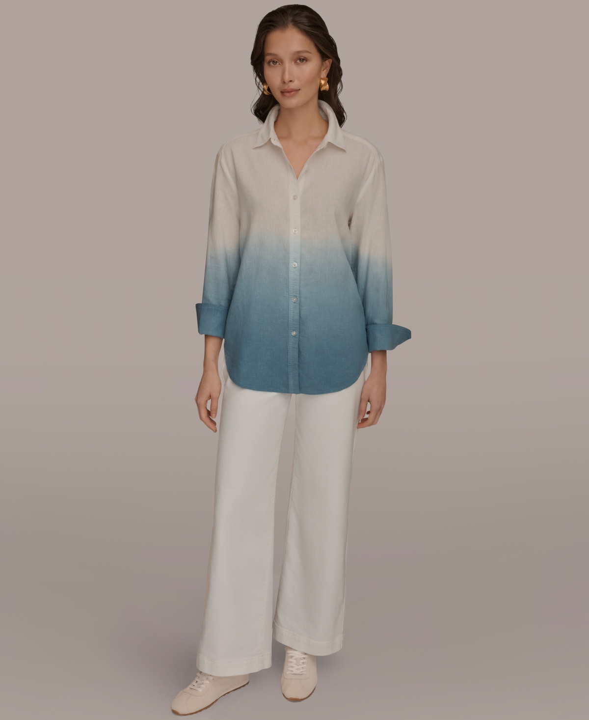 Donna Karan Weekend Women's Dip-Dye Long-Sleeve Shirt