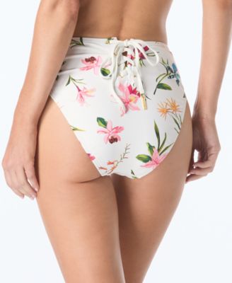 Women's Lace-Up Back High-Waist Swimsuit Bottoms