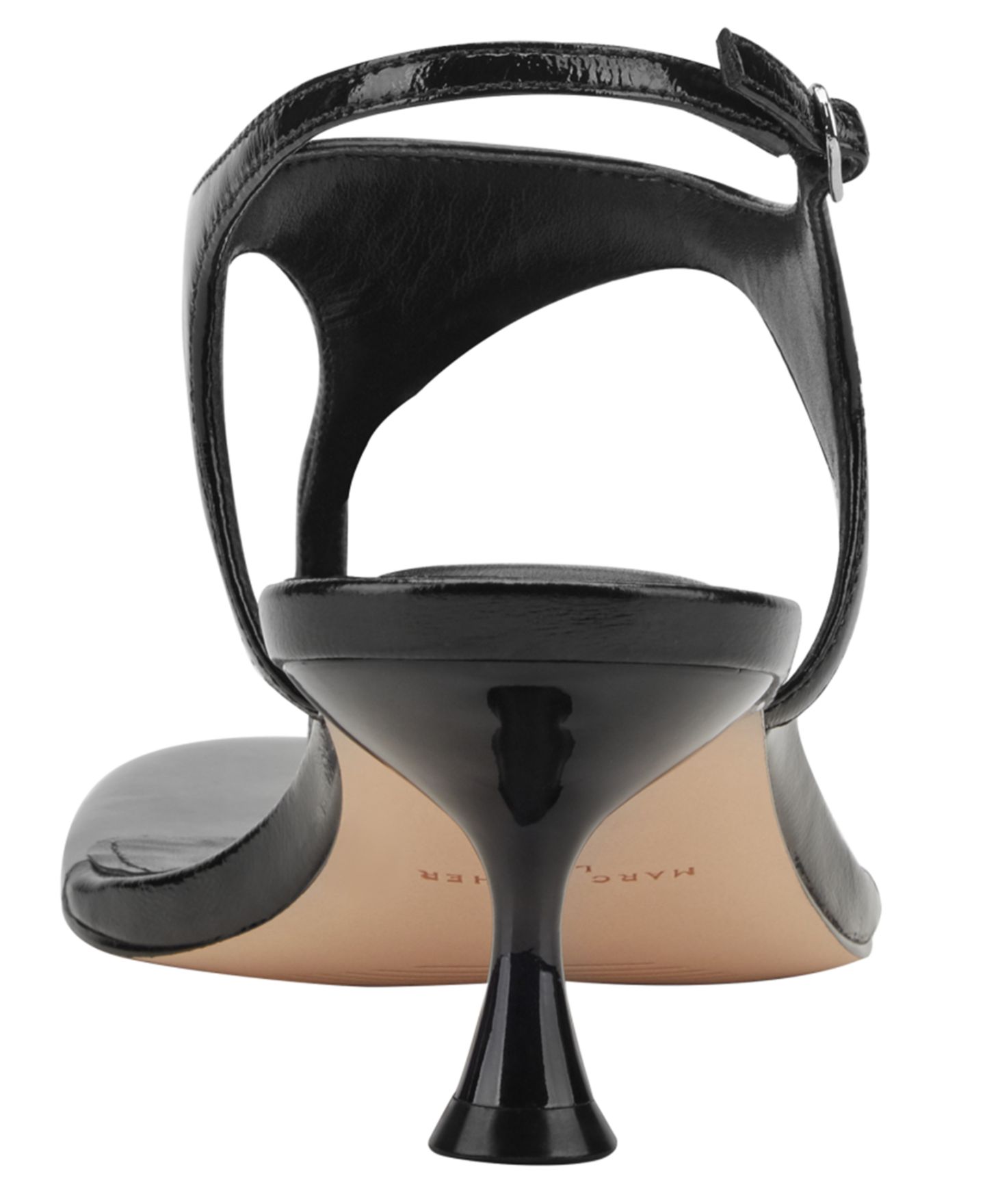 Женские сандалии Marc Fisher LTD Pelysa T-Strap Kitten Heel Dress Sandals, цвет: Чёрный кожаный — фото 3