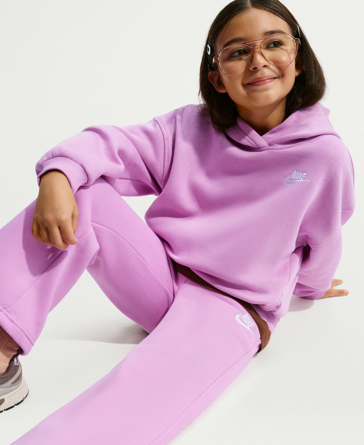 Nike Big Girls 7-16 Sportswear Club Fleece Wide-Leg Sweatpants