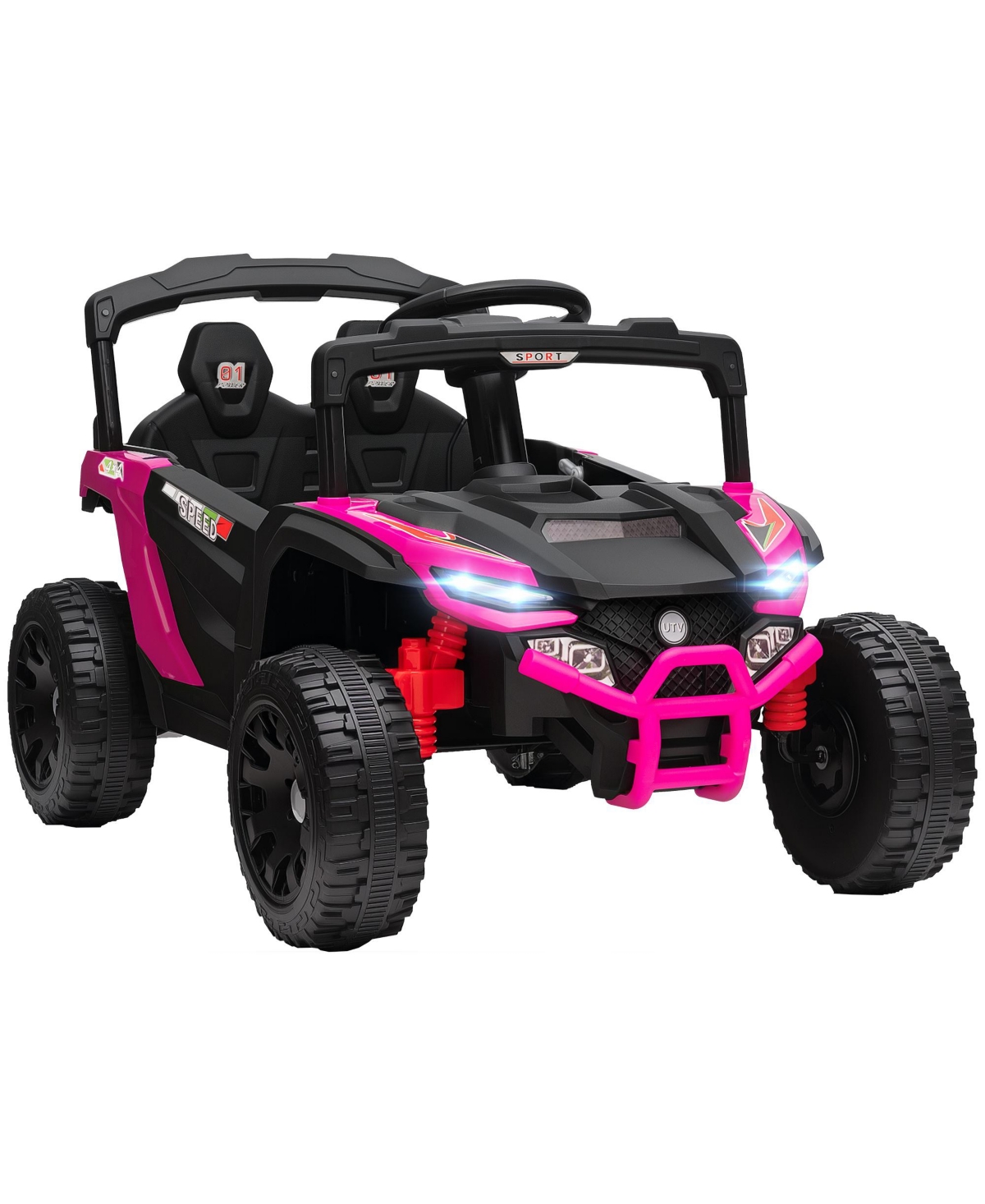 Qaba 12V Kids Ride On Truck with Dual Motors for 3-8 Boys Girls,