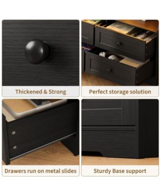6 Drawer Dresser for Bedroom with Power Outlets & LED Light