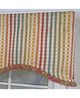 Fame Stripe Cornice 100% Cotton Rod Pocket Lined  Window Valance 50" x 17" Multi