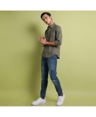 Men's Olive Green Maxi Tartan Plaid Shirt