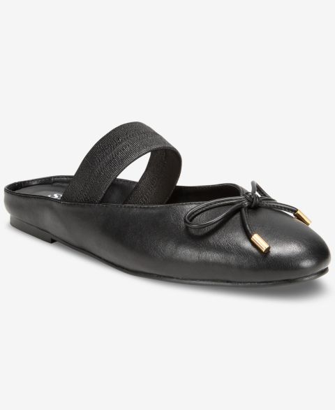 Женские сабо SMASH Shoes Addison Mary Jane Mule Flats - Extended Sizes Available, цвет: Чёрный