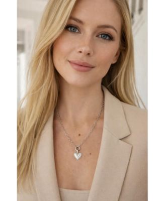 Elena “Love You” Pav&eacute; Heart Necklace