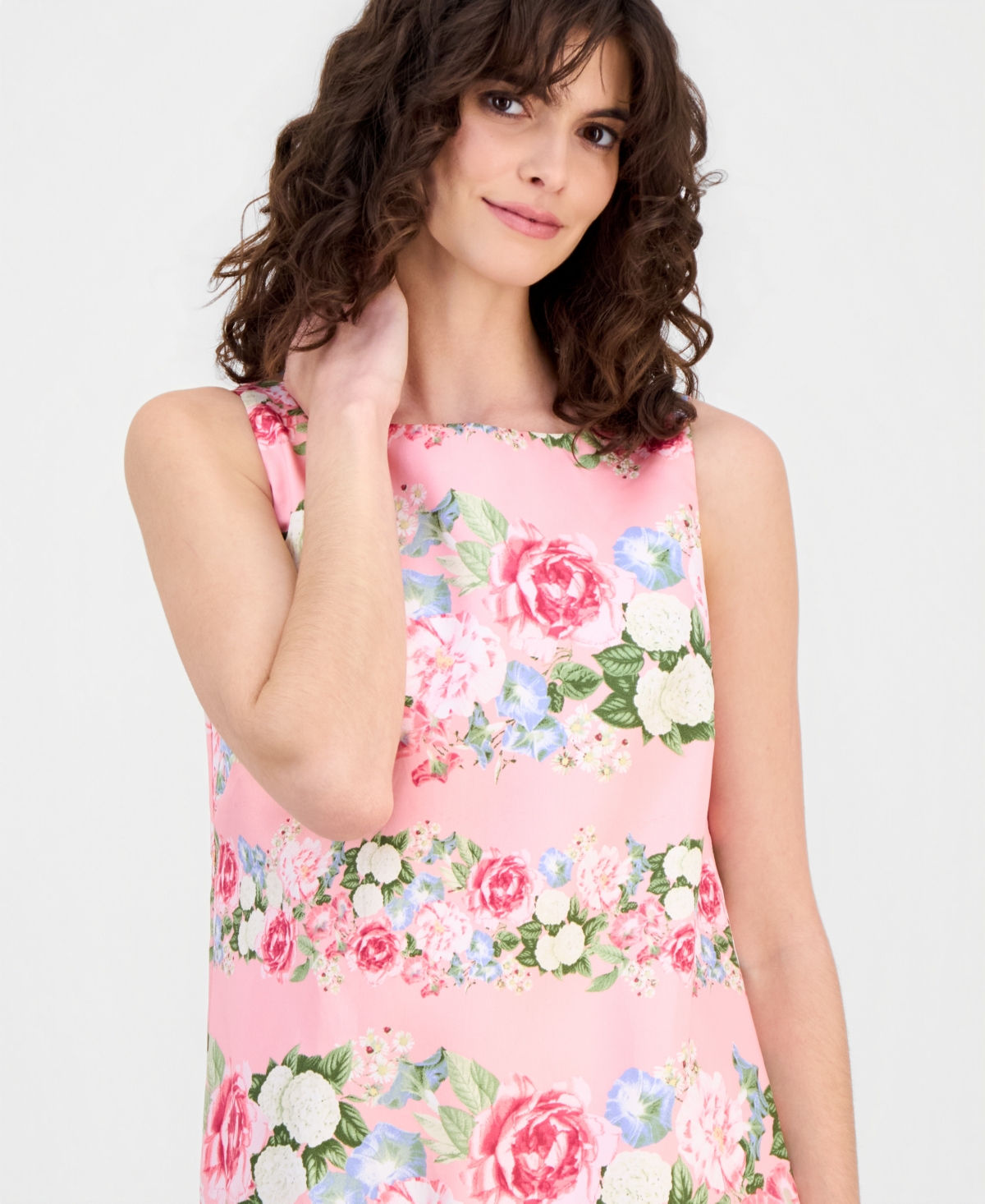 Anne Klein Women's Floral Print Sleeveless Shift Dress