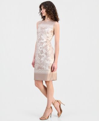 Women's Printed Sleeveless Sheath Dress