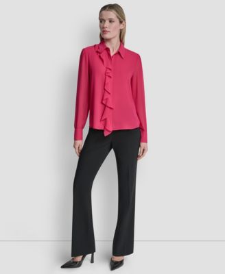 Women's Ruffled Long-Sleeve Shirt