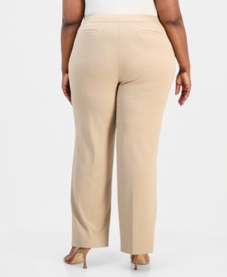 Plus Size Straight-Leg Pull-On Pants