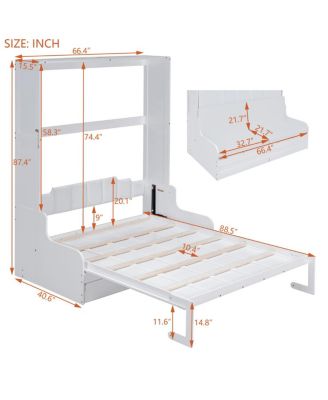 Queen Size Murphy Bed Wall Bed with Cushion