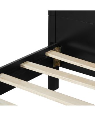 Solid King Size Wood Bed Frame with Elegant Headboard