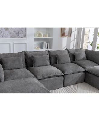 Cloud Couch Oversized Modular Sectional Sofa, 4-Seat with 2 Ottomans