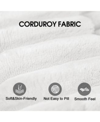 63" Corduroy Deep Seat Sofa - White